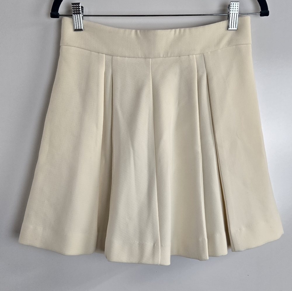 Just Cavalli Cream Pleated Mini Skirt